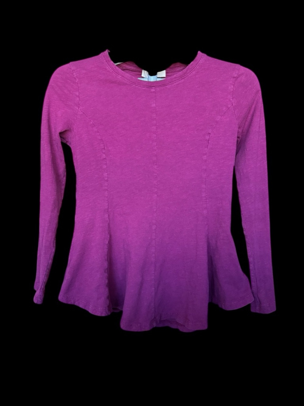 Sold at Anthropologie Women’s Long-Sleeve Fitted Peplum Top - Magenta Pink